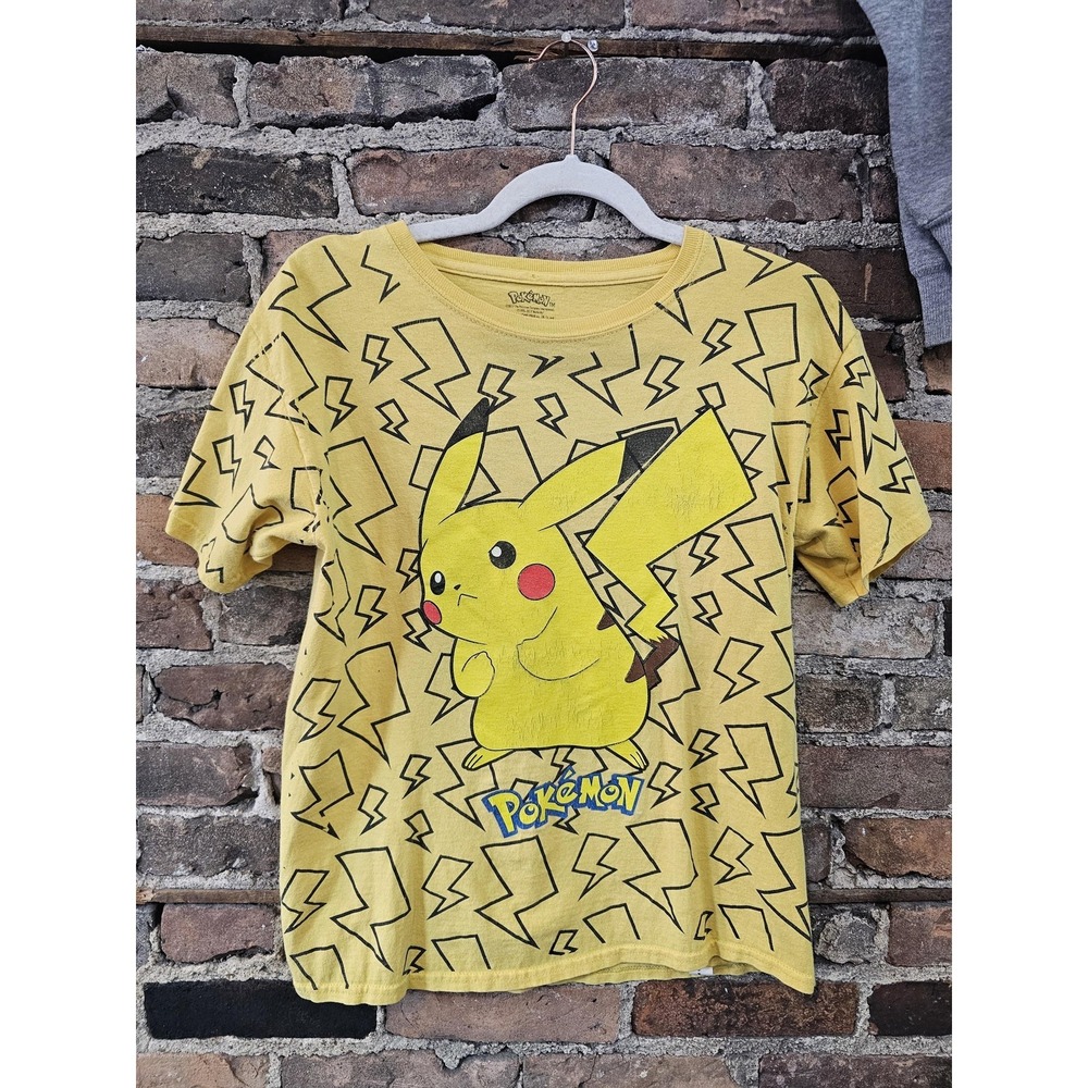 Pokemon Pikachu Shirt Youth‎ 14-16 Yellow Lightning Bolt Graphic Tee T-Shirt